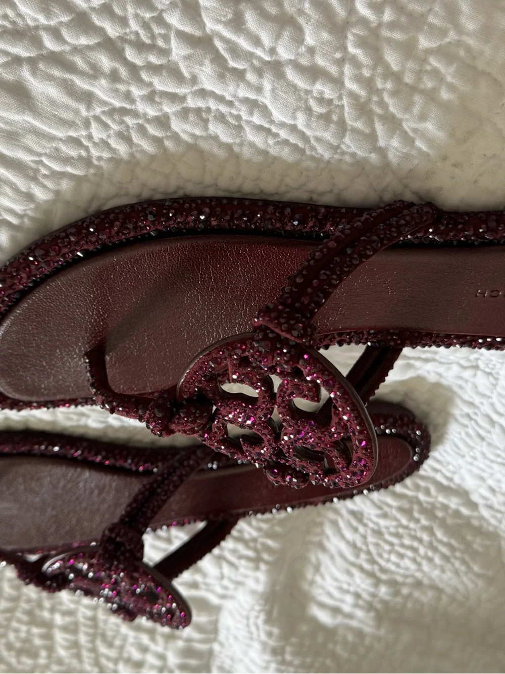 Tory Burch Miller Knotted Pave sandals dark carmine ( burgundy)